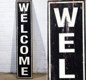 Rustic Metal Welcome Sign from Antique Farmhouse